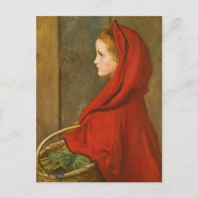 Postal Caperucita roja de Millais (Anverso)