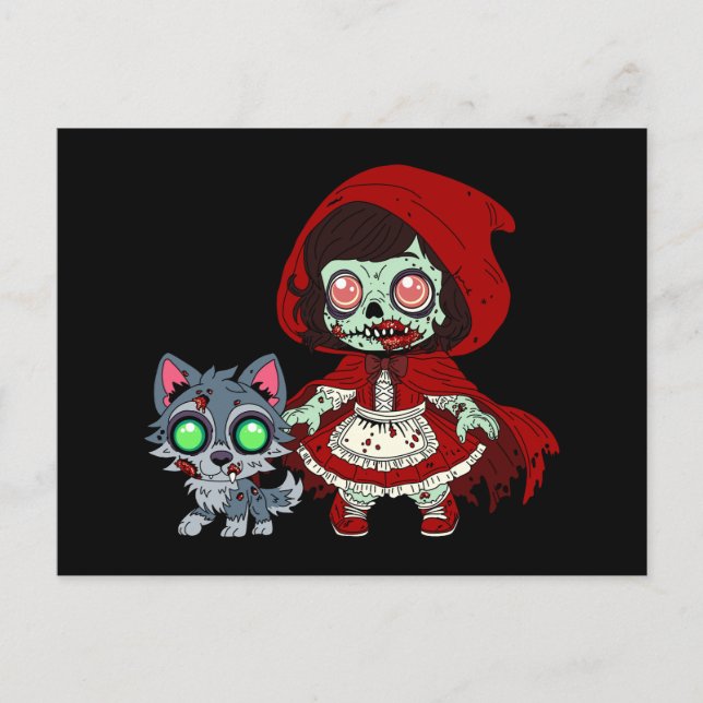 Postal Caperucita Roja Zombie (Anverso)