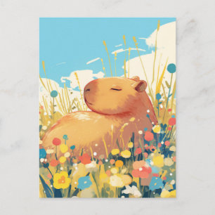 Postal Capibara Durmiendo la Siesta en Prado de Flores Si