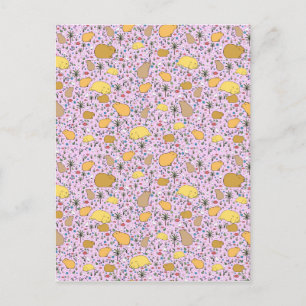 Postal Capibaras en rosa