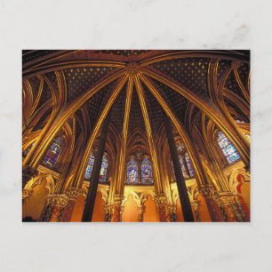 Postal capilla baja de La Sainte-Chapelle, París,