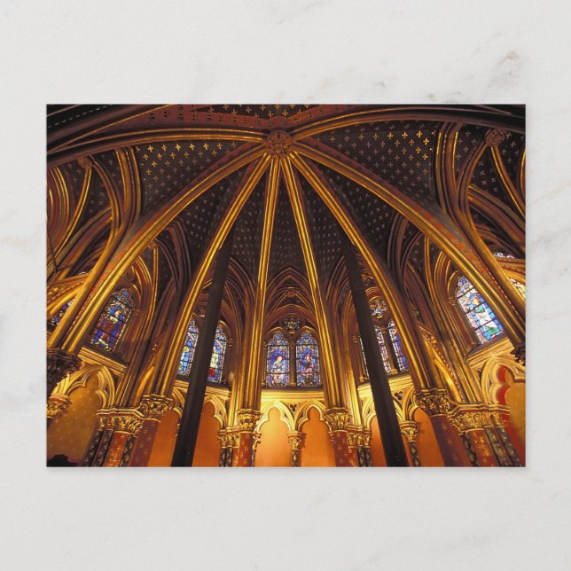 Postal capilla baja de La Sainte-Chapelle, París, (Anverso)