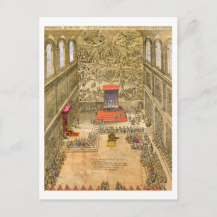 Postal Capilla de la audiencia en el Vaticano (grabado de