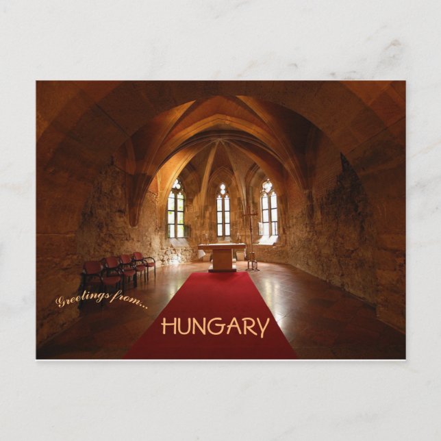 Postal Capilla En El Castillo De Buda, Budapest, Hungría (Anverso)