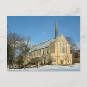 Postal Capilla Harbison en invierno en el Grove City Coll