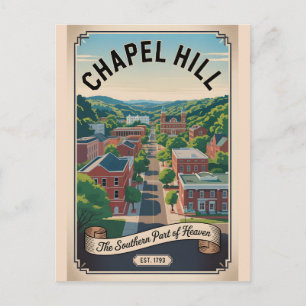 Postal Capilla Hill Vintage Carolina del Norte Viaje Retr
