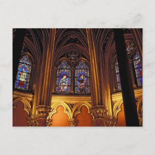 Postal Capilla inferior de La Sainte-Chapelle, París, 2