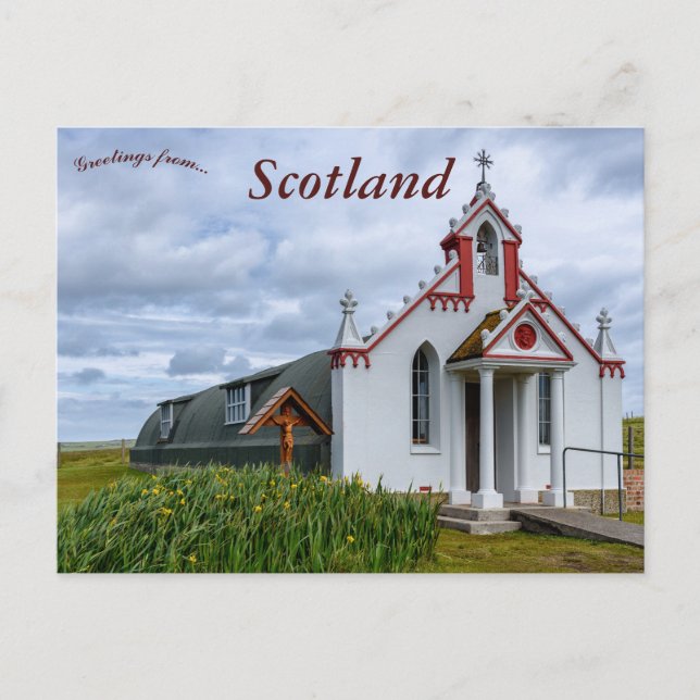 Postal Capilla italiana Islas Orkney Escocia (Anverso)