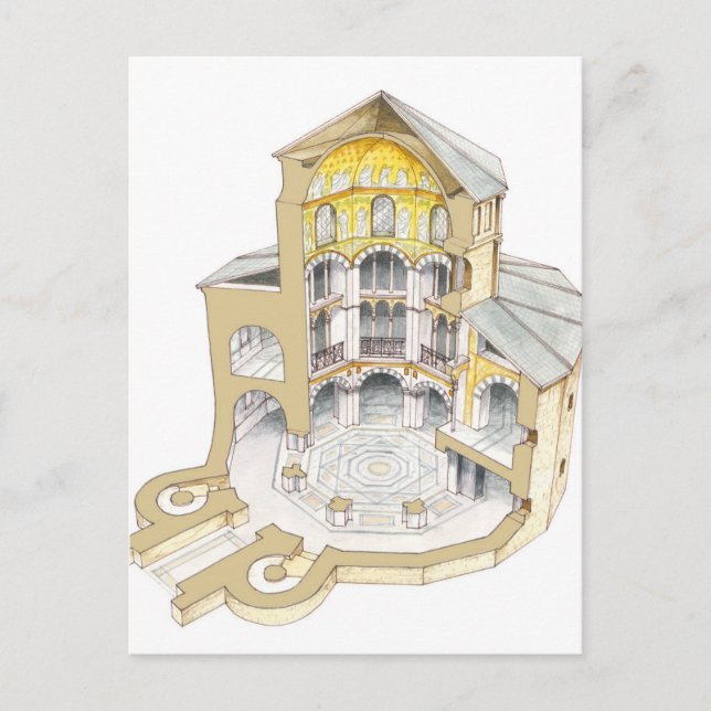 Postal Capilla Palatina. Aachen. Alemania (Anverso)