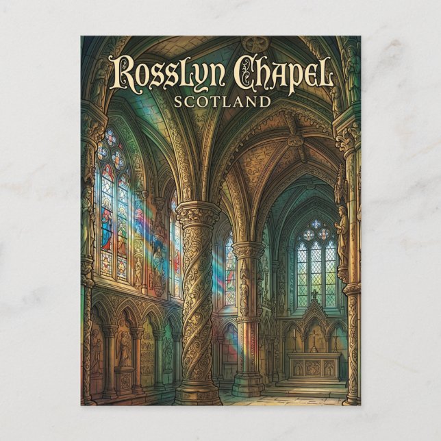 Postal Capilla Rosslyn Escocia (Anverso)