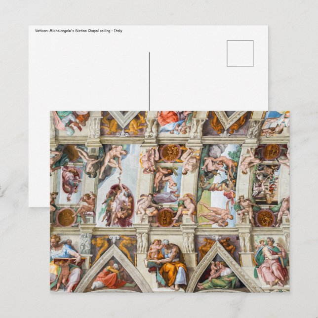 Postal Capilla Sixtina Michelangelo - Vaticano, Roma, Ita (Anverso / Reverso)