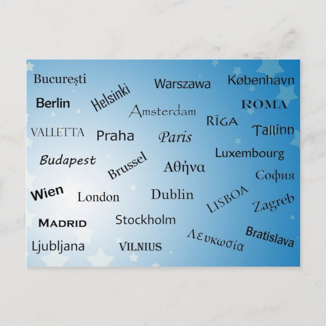 Postal Capitales de la Unión Europea (Anverso)