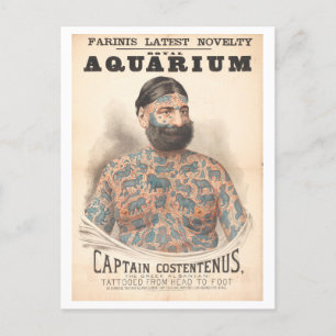 Postal Capitán Costentenus Tattooed Man Vintage