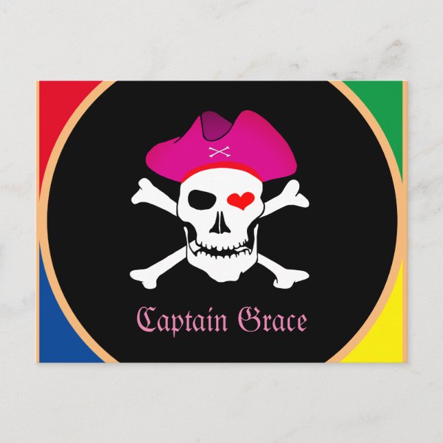 Postal Capitán "Grace" & Piratas - Isla del Tesoro /Chica (Anverso)