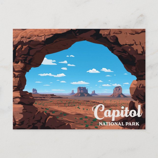 Postal Capitol Reef Arch Canyon Vintage Art (Anverso)