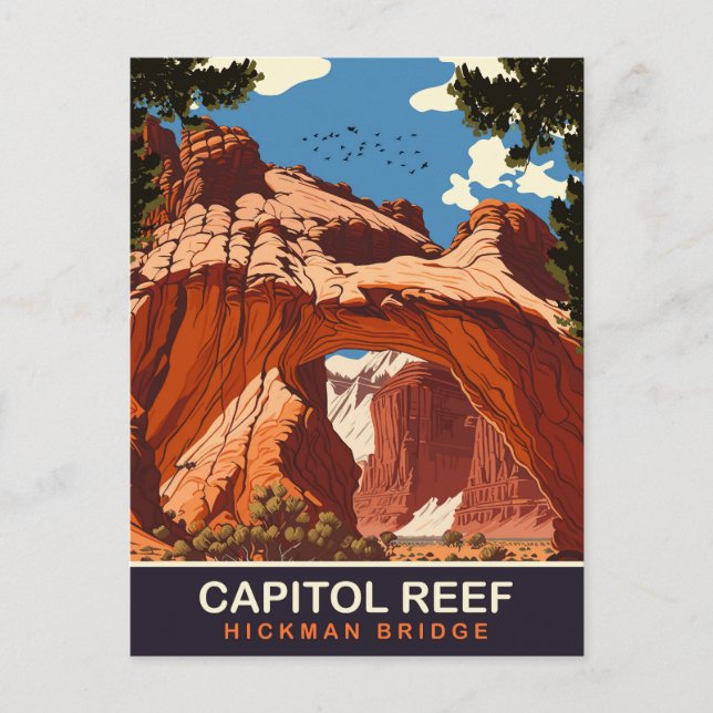 Postal Capitol Reef, puente de Hickman, Viajes (Anverso)