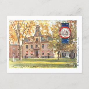 Postal Capitolio de Delaware vintage con sello