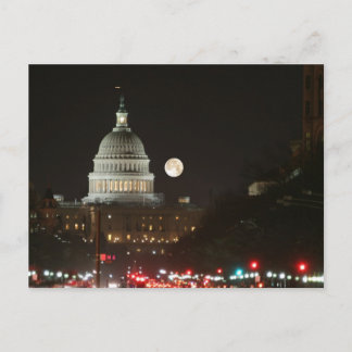 Postal Capitolio de EE.UU. Construyendo Luna Llena