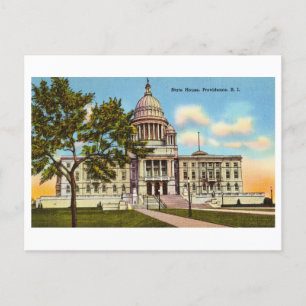 Postal Capitolio de la isla Rhode Vintage / Casa de Estad