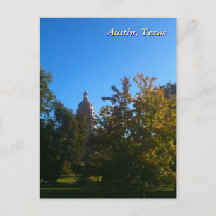 Postal Capitolio de Texas con árboles