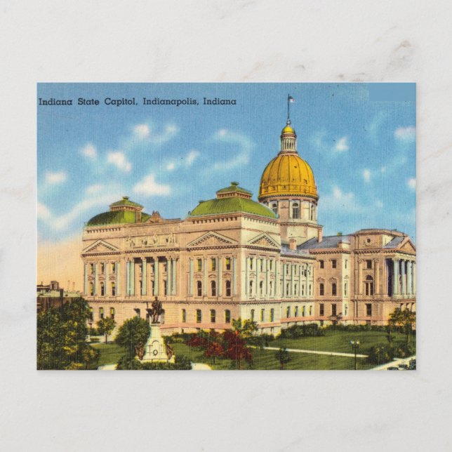 Postal Capitolio del Estado de Indiana, Indianápolis, Ind (Anverso)