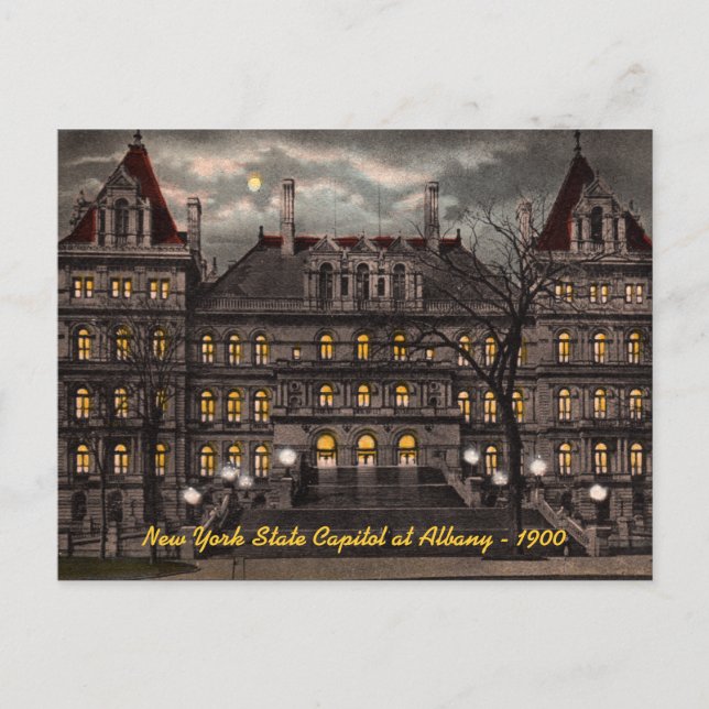 Postal Capitolio estatal Albany NY PostCard (Anverso)