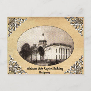 Postal Capitolio estatal de Alabama construyendo antigua