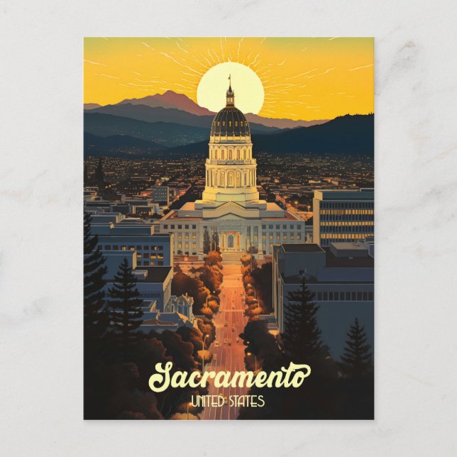Postal Capitolio Estatal de California Sacramento Travel (Anverso)