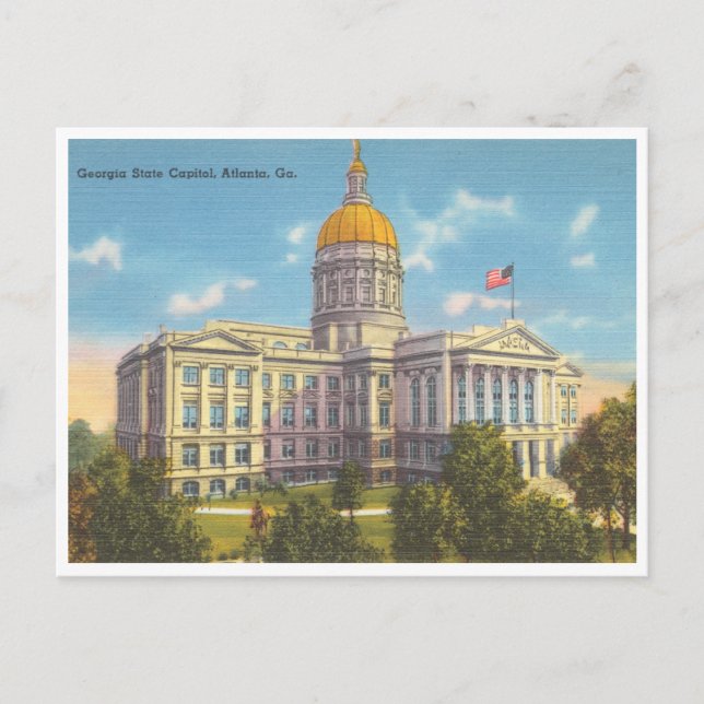 Postal Capitolio estatal de Georgia Vintage (Anverso)