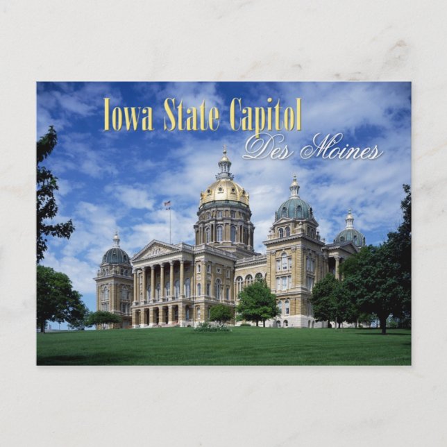 Postal Capitolio estatal de Iowa en Des Moines (Anverso)