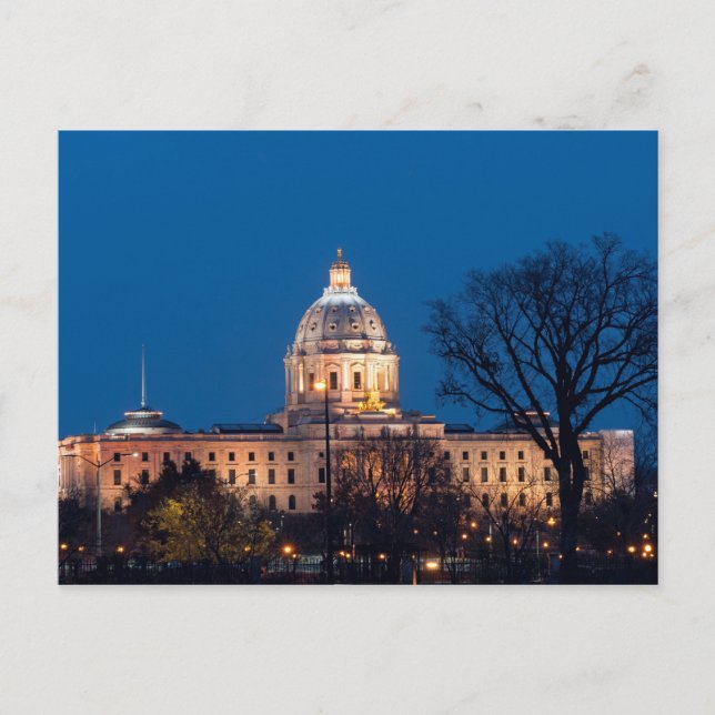 Postal Capitolio Estatal de Minnesota Iluminado (Anverso)