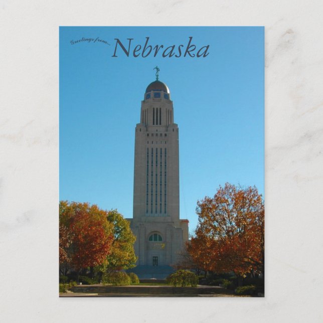 Postal Capitolio estatal de Nebraska en Lincoln Nebraska (Anverso)