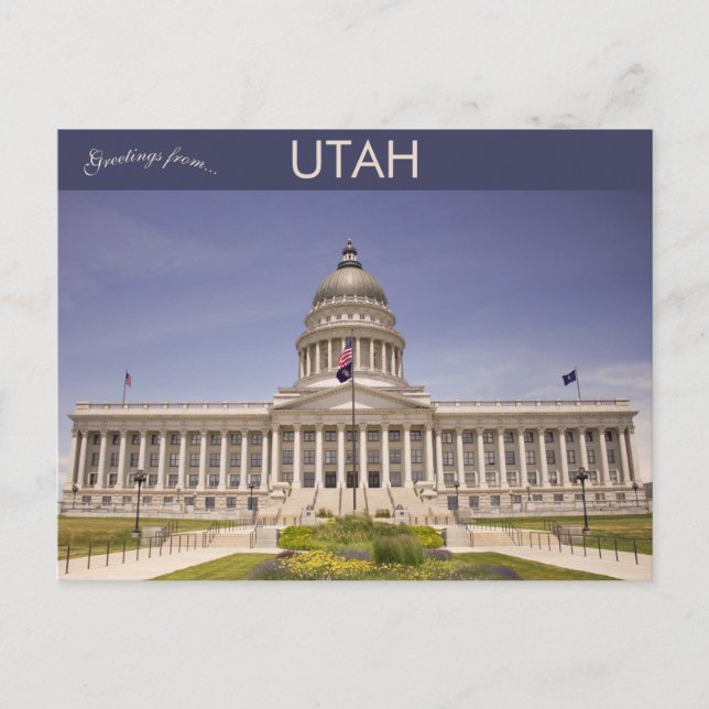 Postal Capitolio estatal de Utah en Salt Lake City Utah (Anverso)