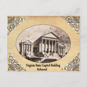 Postal Capitolio Estatal de Virginia Construyendo vieja p