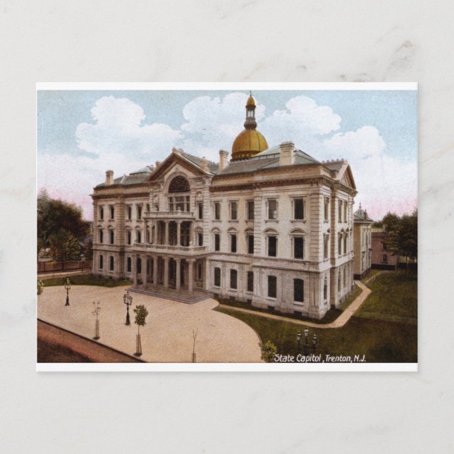 Postal Capitolio estatal, Trenton NJ Vintage (Anverso)