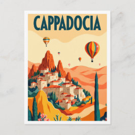 Postal Cappadocia Turkey Art vintage Travel