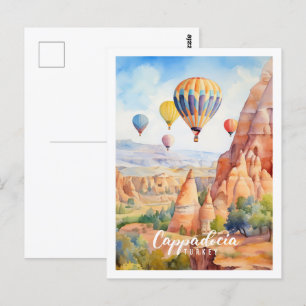 Postal Cappadocia Turquía Famoso lugar de viaje