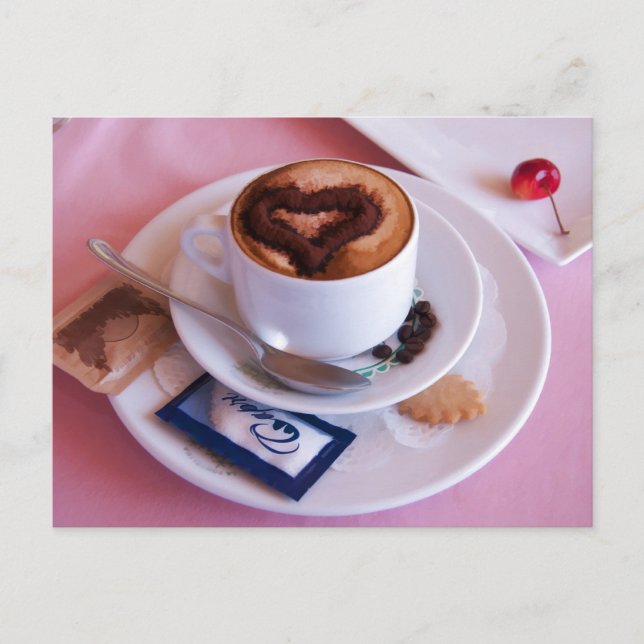 Postal Cappuccino italiano servido con amor (Anverso)