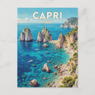Postal Capri Italia Faraglioni Escena de Viaje 🌊