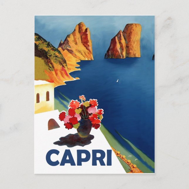Postal Capri, Italia. Viaje de cosecha (Anverso)