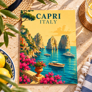 Postal Capri Italia Viajes Antiguos Faraglioni Pilas de M