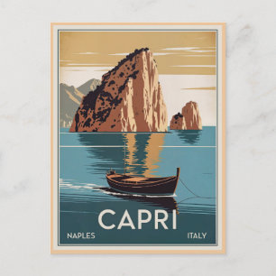 Postal Capri Italia Vintage Isla Italiana Viajes