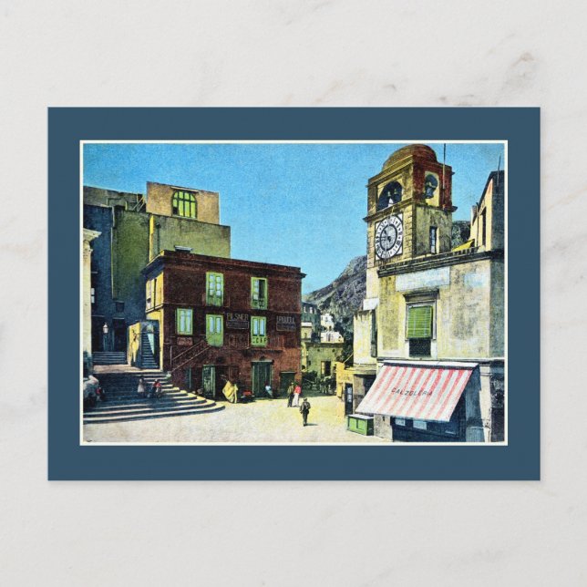 Postal Capri La Piazza de los años 1890 (Anverso)