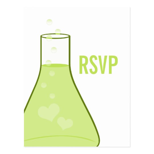 Postal caprichosa de RSVP del cubilete, verde