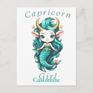 Postal Capricorn Chica Mermaid Thunder_Cove