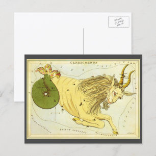 Postal Capricorn Constelación Vintage, Espejo de Urania