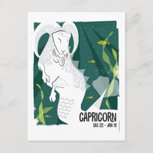 Postal Capricornio de la cabra del mar Zodiac