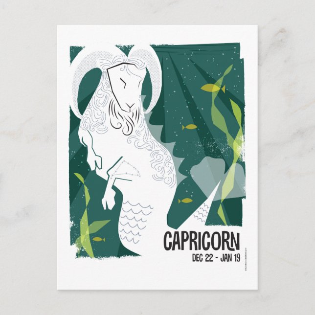 Postal Capricornio de la cabra del mar Zodiac (Anverso)