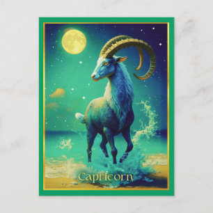 Postal Capricornio la cabra marina Signo del zodiaco