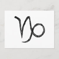 Capricornio. Rótulo Astrológico Zodiaco. Negro